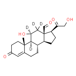 ChemSpider 2D Image | (11beta)-11,21-Dihydroxy-3,20-dioxo(9,11,12,12-~2~H_4_)pregn-4-en-18-al | C21H24D4O5