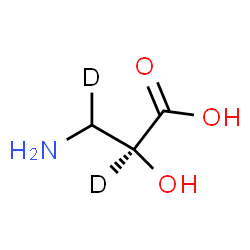 ChemSpider 2D Image | (2S)-3-Amino-2-hydroxy(2,3-~2~H_2_)propanoic acid | C3H5D2NO3