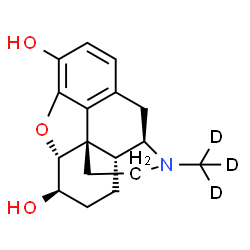 ChemSpider 2D Image | (5alpha,6beta)-17-(~2~H_3_)Methyl-4,5-epoxymorphinan-3,6-diol | C17H18D3NO3