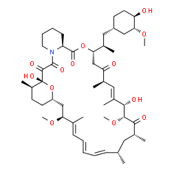 ChemSpider 2D Image | (1R,9S,12S,15R,16E,18S,19R,21R,23S,24E,26E,28E,30S,32S,35R)-1,18-Dihydroxy-12-{(2R)-1-[(1S,3R,4R)-4-hydroxy-3-methoxycyclohexyl]-2-propanyl}-19,30-dimethoxy-15,17,21,23,29,35-hexamethyl-11,36-dioxa-4-
azatricyclo[30.3.1.0~4,9~]hexatriaconta-16,24,26,28-tetraene-2,3,10,14,20-pentone | C51H79NO13
