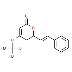 ChemSpider 2D Image | 4-[(~2~H_3_)Methyloxy]-6-[(E)-2-phenylvinyl]-5,6-dihydro-2H-pyran-2-one | C14H11D3O3