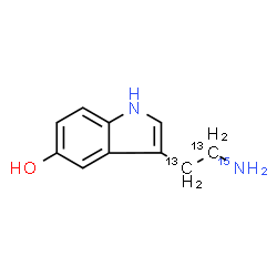 ChemSpider 2D Image | 3-[2-(~15~N)Amino(~13~C_2_)ethyl]-1H-indol-5-ol | C813C2H12N15NO
