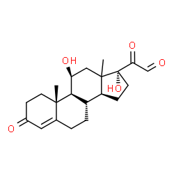 ChemSpider 2D Image | (11beta,13xi)-11,17-Dihydroxy-3,20-dioxopregn-4-en-21-al | C21H28O5