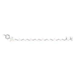 ChemSpider 2D Image | 2-Methyl-2-propanyl 1-{[(4-methylphenyl)sulfonyl]oxy}-3,6,9,12,15,18,21,24-octaoxaheptacosan-27-oate | C30H52O13S
