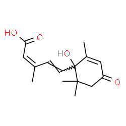 ChemSpider 2D Image | (2Z,4E)-5-(1-Hydroxy-2,6,6-trimethyl-4-oxo-2-cyclohexen-1-yl)-3-methyl-2,4-pentadienoic acid | C15H20O4