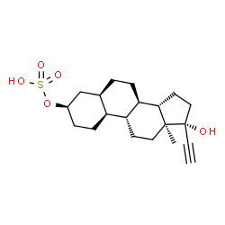 ChemSpider 2D Image | (3alpha,5beta,17alpha)-17-Hydroxy-19-norpregn-20-yn-3-yl hydrogen sulfate | C20H30O5S