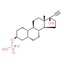 ChemSpider 2D Image | (3beta,5beta,17alpha)-17-Hydroxy-19-norpregn-20-yn-3-yl hydrogen sulfate | C20H30O5S