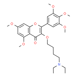 ChemSpider 2D Image | 3-[4-(Diethylamino)butoxy]-5,7-dimethoxy-2-(3,4,5-trimethoxyphenyl)-4H-chromen-4-one | C28H37NO8