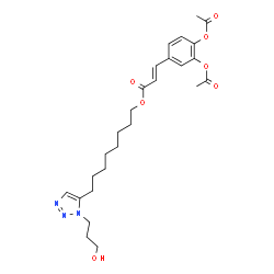 ChemSpider 2D Image | 8-[1-(3-Hydroxypropyl)-1H-1,2,3-triazol-5-yl]octyl (2E)-3-(3,4-diacetoxyphenyl)acrylate | C26H35N3O7