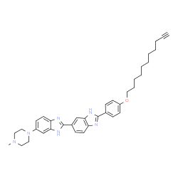 ChemSpider 2D Image | 6-(4-Methyl-1-piperazinyl)-2'-[4-(10-undecyn-1-yloxy)phenyl]-1H,3'H-2,5'-bibenzimidazole | C36H42N6O