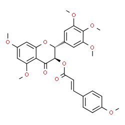ChemSpider 2D Image | (2R,3R)-5,7-Dimethoxy-4-oxo-2-(3,4,5-trimethoxyphenyl)-3,4-dihydro-2H-chromen-3-yl (2E)-3-(4-methoxyphenyl)acrylate | C30H30O10