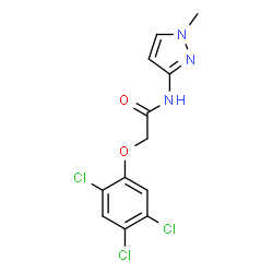 ChemSpider 2D Image | N-(1-Methyl-1H-pyrazol-3-yl)-2-(2,4,5-trichlorophenoxy)acetamide | C12H10Cl3N3O2