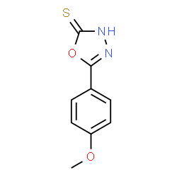 ChemSpider 2D Image | 5-(4-Methoxyphenyl)-1,3,4-oxadiazole-2(3H)-thione | C9H8N2O2S