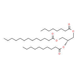 ChemSpider 2D Image | 2-(Decanoyloxy)-3-(octanoyloxy)propyl tridecanoate | C34H64O6