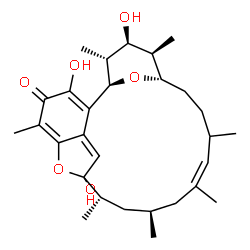 ChemSpider 2D Image | (1R,10S,12S,14Z,19S,20R,21S,22R)-3,9,21-Trihydroxy-5,10,12,14,16,20,22-heptamethyl-23,24-dioxatetracyclo[17.3.1.1~6,9~.0~2,7~]tetracosa-2,5,7,14-tetraen-4-one | C29H42O6