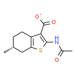 ChemSpider 2D Image | (6R)-2-Acetamido-6-methyl-4,5,6,7-tetrahydro-1-benzothiophene-3-carboxylate | C12H14NO3S