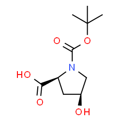 ChemSpider 2D Image | cis-N-Boc-4-hydroxy-L-proline | C10H17NO5