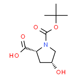 ChemSpider 2D Image | cis-N-boc-4-hydroxy-D-proline | C10H17NO5