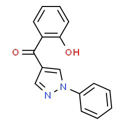 ChemSpider 2D Image | 2-(1-phenyl-1H-pyrazole-4-carbonyl)phenol | C16H12N2O2