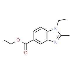 ChemSpider 2D Image | Ethyl 1-ethyl-2-methyl-1,3-benzodiazole-5-carboxylate | C13H16N2O2