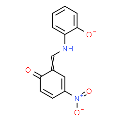 ChemSpider 2D Image | 2-{[(3-Nitro-6-oxo-2,4-cyclohexadien-1-ylidene)methyl]amino}phenolate | C13H9N2O4