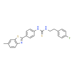 ChemSpider 2D Image | 1-[2-(4-Fluorophenyl)ethyl]-3-[4-(6-methyl-1,3-benzothiazol-2-yl)phenyl]thiourea | C23H20FN3S2