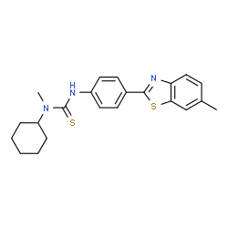 ChemSpider 2D Image | 1-Cyclohexyl-1-methyl-3-[4-(6-methyl-1,3-benzothiazol-2-yl)phenyl]thiourea | C22H25N3S2