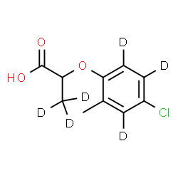ChemSpider 2D Image | 2-{[4-Chloro-2-methyl(~2~H_3_)phenyl]oxy}(3,3,3-~2~H_3_)propanoic acid | C10H5D6ClO3