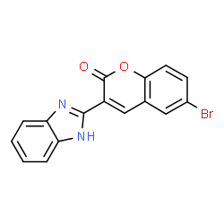 ChemSpider 2D Image | 3-(1H-Benzimidazol-2-yl)-6-bromo-2H-chromen-2-one | C16H9BrN2O2