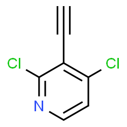 ChemSpider 2D Image | 2,4-Dichloro-3-ethynylpyridine | C7H3Cl2N