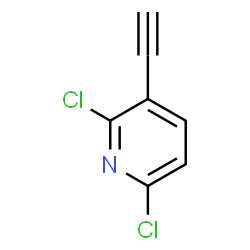 ChemSpider 2D Image | 2,6-Dichloro-3-ethynylpyridine | C7H3Cl2N