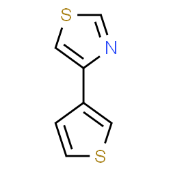 ChemSpider 2D Image | 4-(3-Thienyl)-1,3-thiazole | C7H5NS2
