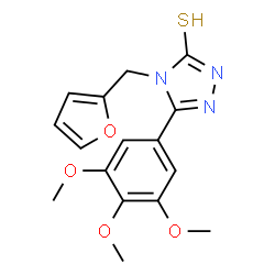 ChemSpider 2D Image | 4-(2-Furylmethyl)-5-(3,4,5-trimethoxyphenyl)-2,4-dihydro-3H-1,2,4-triazole-3-thione | C16H17N3O4S