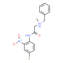 ChemSpider 2D Image | N-Benzyl-2-[(4-fluoro-2-nitrophenyl)amino]-N-methyl-2-oxoethanaminium | C16H17FN3O3