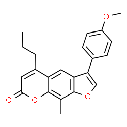 ChemSpider 2D Image | 3-(4-Methoxyphenyl)-9-methyl-5-propyl-7H-furo[3,2-g]chromen-7-one | C22H20O4