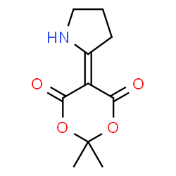 ChemSpider 2D Image | 2,2-Dimethyl-5-(2-pyrrolidinylidene)-1,3-dioxane-4,6-dione | C10H13NO4