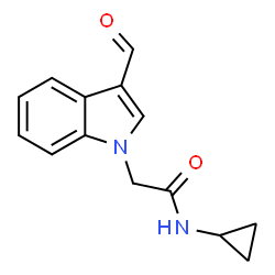 ChemSpider 2D Image | N-cyclopropyl-2-(3-formylindol-1-yl)acetamide | C14H14N2O2