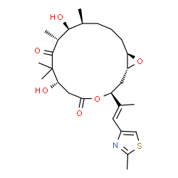 ChemSpider 2D Image | (1R,3S,7S,10R,11S,12S,16R)-7,11-Dihydroxy-8,8,10,12-tetramethyl-3-[(1E)-1-(2-methyl-1,3-thiazol-4-yl)-1-propen-2-yl]-4,17-dioxabicyclo[14.1.0]heptadecane-5,9-dione | C26H39NO6S