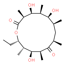 ChemSpider 2D Image | (3S,4S,5S,6S,7S,9R,11S,12S,13S,14S)-14-Ethyl-4,6,12-trihydroxy-3,5,7,9,11,13-hexamethyloxacyclotetradecane-2,10-dione | C21H38O6