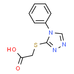 ChemSpider 2D Image | 2-((4-Phenyl-4H-1,2,4-triazol-3-yl)thio)acetic acid | C10H9N3O2S