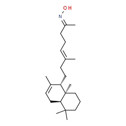ChemSpider 2D Image | (2E,5E)-N-Hydroxy-6-methyl-8-[(1S,4aR,8aS)-2,5,5,8a-tetramethyl-1,4,4a,5,6,7,8,8a-octahydro-1-naphthalenyl]-5-octen-2-imine | C23H39NO