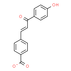ChemSpider 2D Image | 4-[(1E)-3-(4-Hydroxyphenyl)-3-oxo-1-propen-1-yl]benzoate | C16H11O4