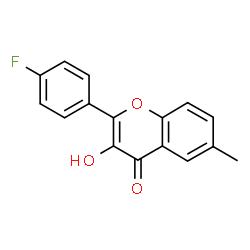 ChemSpider 2D Image | 2-(4-Fluorophenyl)-3-hydroxy-6-methyl-4H-chromen-4-one | C16H11FO3