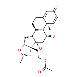 ChemSpider 2D Image | 2-[(4aS,4bR,5S,6aR,6bS,9aR,10aR,10bR)-5-Hydroxy-4a,6a,8-trimethyl-2-oxo-2,4a,4b,5,6,6a,9a,10,10a,10b,11,12-dodecahydro-6bH-naphtho[2',1':4,5]indeno[1,2-d][1,3]oxazol-6b-yl]-2-oxoethyl acetate | C25H31NO6