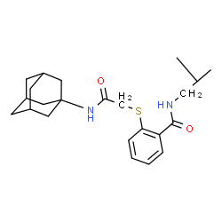ChemSpider 2D Image | 2-({2-[(3s,5s,7s)-Adamantan-1-ylamino]-2-oxoethyl}sulfanyl)-N-isobutylbenzamide | C23H32N2O2S
