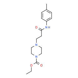ChemSpider 2D Image | Ethyl 4-{3-[(4-methylphenyl)amino]-3-oxopropyl}-1-piperazinecarboxylate | C17H25N3O3