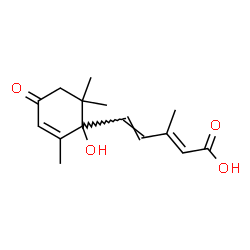 ChemSpider 2D Image | (2E,4E)-5-(1-Hydroxy-2,6,6-trimethyl-4-oxo-2-cyclohexen-1-yl)-3-methyl-2,4-pentadienoic acid | C15H20O4