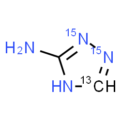 ChemSpider 2D Image | (5-~13~C,1,2-~15~N_2_)-4H-1,2,4-Triazol-3-amine | C13CH4N215N2