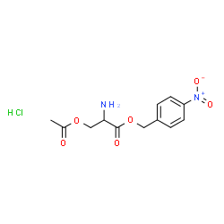 ChemSpider 2D Image | 4-Nitrobenzyl O-acetylserinate hydrochloride (1:1) | C12H15ClN2O6