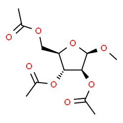 ChemSpider 2D Image | Methyl 2,3,5-tri-O-acetyl-beta-D-arabinofuranoside | C12H18O8